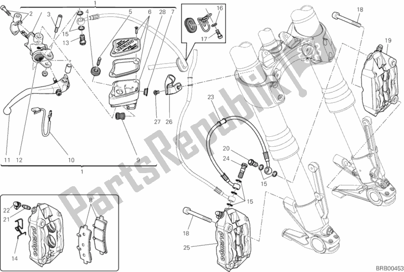 Todas las partes para Sistema De Freno Delantero de Ducati Diavel 1200 2013