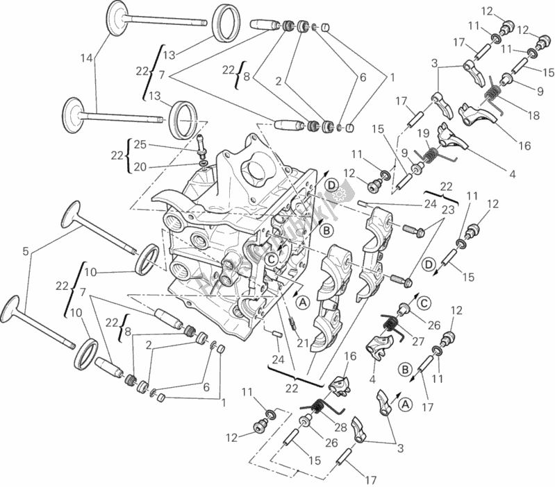 Todas las partes para Culata Horizontal de Ducati Diavel 1200 2013