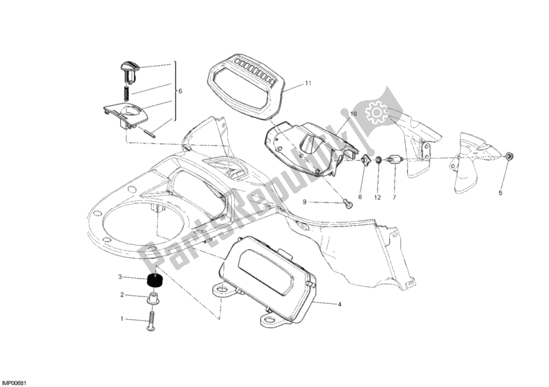 Todas las partes para Tablero De Instrumentos de Ducati Diavel 1200 2013