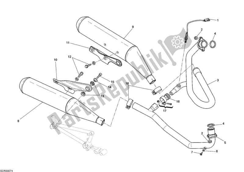 Todas las partes para Sistema De Escape de Ducati Sportclassic GT 1000 2007