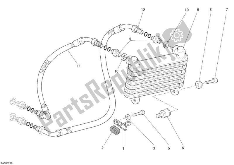 Tutte le parti per il Radiatore Dell'olio del Ducati Sportclassic GT 1000 2007