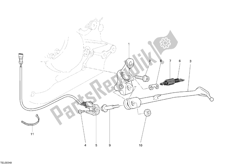 Tutte le parti per il Cavalletto Laterale del Ducati Sportclassic GT 1000 2007