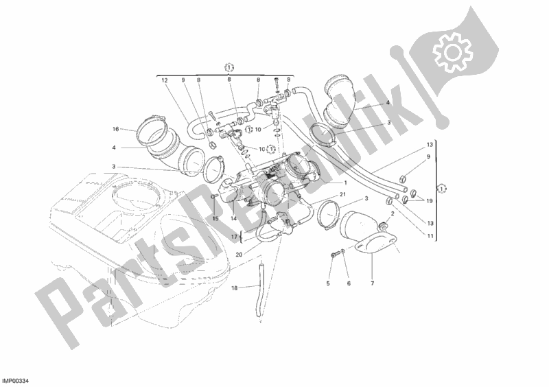 Tutte le parti per il Corpo Farfallato del Ducati Sportclassic GT 1000 2007