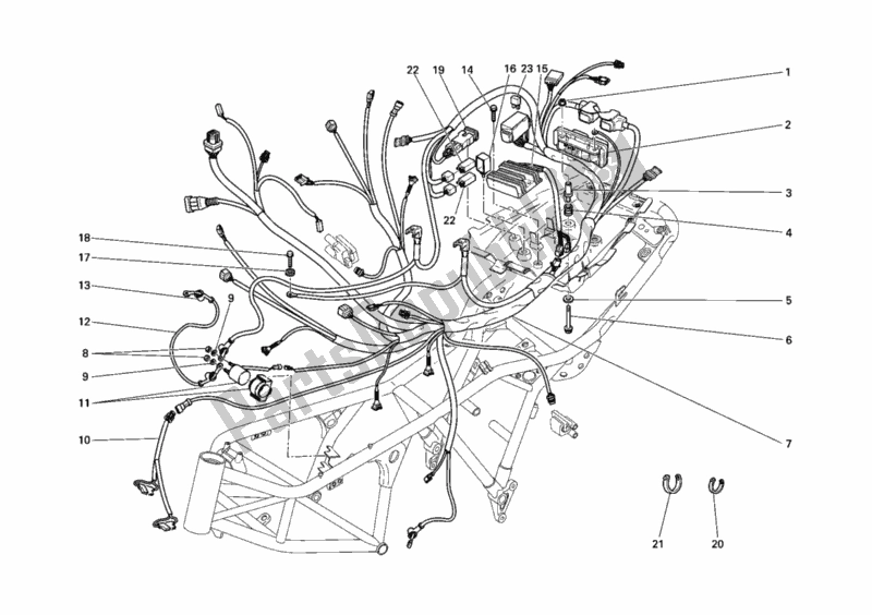 Tutte le parti per il Cablaggio Elettrico del Ducati Sportclassic GT 1000 2007