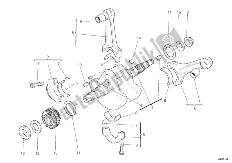 Tutte le parti per il Albero A Gomiti del Ducati Sportclassic GT 1000 2008