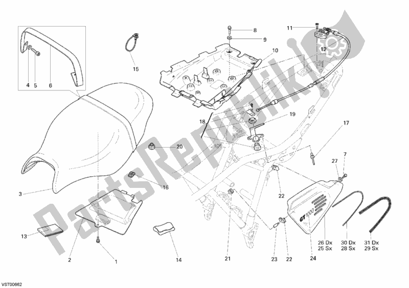 Todas las partes para Asiento de Ducati Sportclassic GT 1000 2008