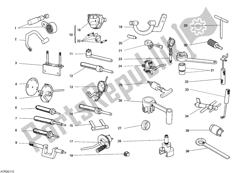 Tutte le parti per il Attrezzi Di Servizio Dell'officina, Motore del Ducati Sportclassic GT 1000 2008