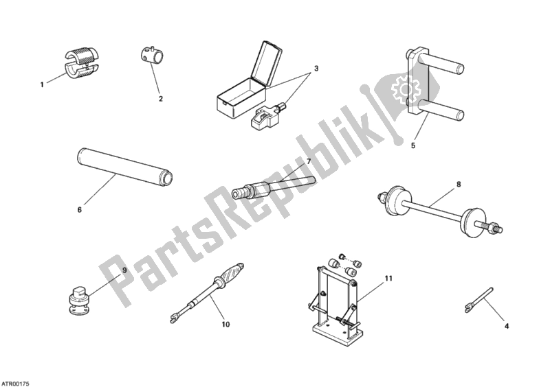 Alle onderdelen voor de Werkplaats Service Tools, Frame van de Ducati Sportclassic GT 1000 2008