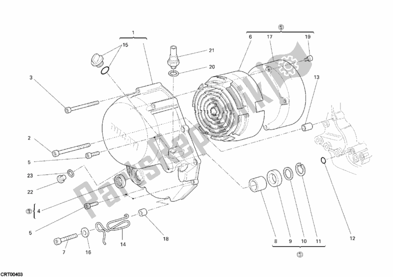 Tutte le parti per il Coperchio Frizione del Ducati Sportclassic GT 1000 2009