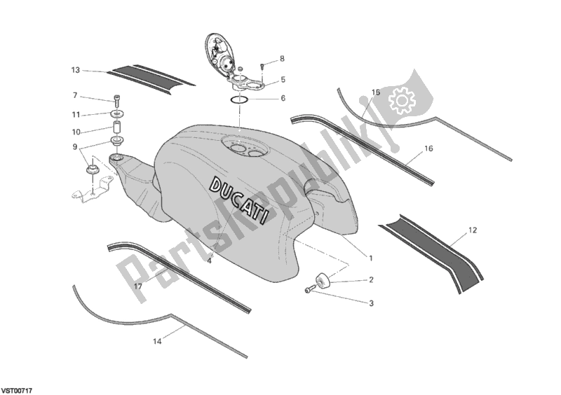 Tutte le parti per il Serbatoio Di Carburante del Ducati Sportclassic GT 1000 2009