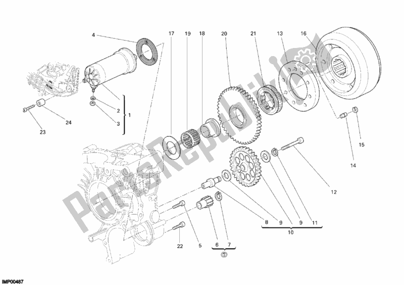 Alle onderdelen voor de Start De Motor van de Ducati Sportclassic GT 1000 2009