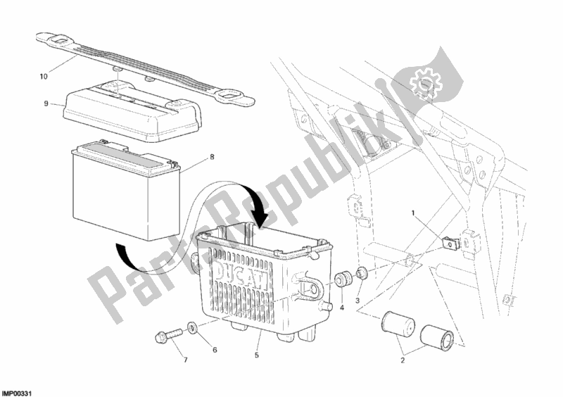 Tutte le parti per il Batteria del Ducati Sportclassic GT 1000 2010