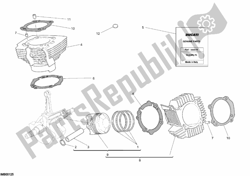 Tutte le parti per il Cilindro - Pistone del Ducati Sportclassic GT 1000 2010