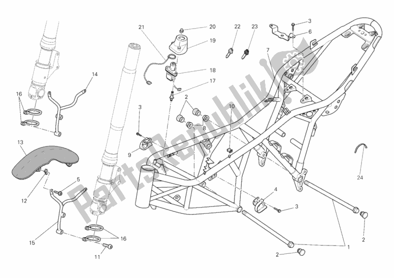 Tutte le parti per il Telaio del Ducati Sportclassic GT 1000 2010