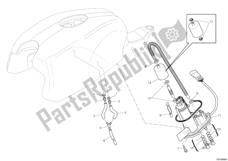 Tutte le parti per il Pompa Di Benzina del Ducati Sportclassic GT 1000 2010