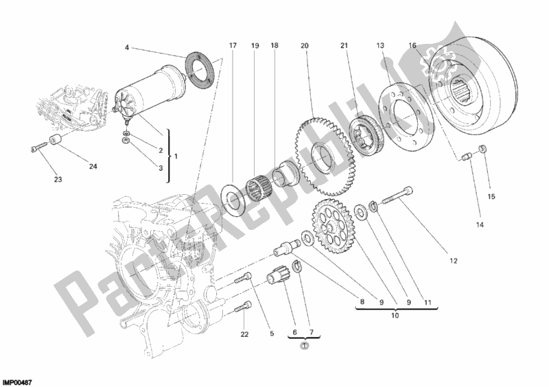 Tutte le parti per il Motore Di Avviamento del Ducati Sportclassic GT 1000 2010