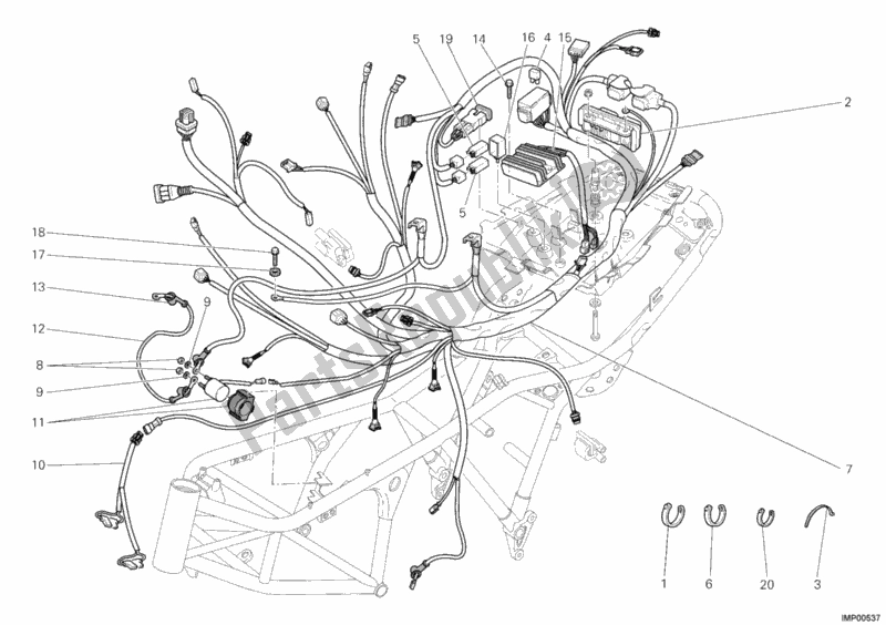 Tutte le parti per il Cablaggio Elettrico del Ducati Sportclassic GT 1000 2010