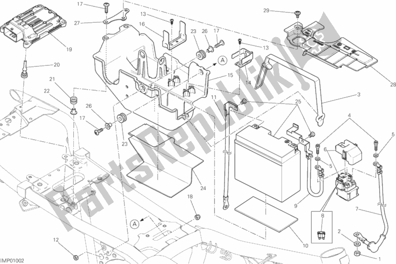 Todas las partes para Soporte De La Batería de Ducati Scrambler Hashtag 803 2018