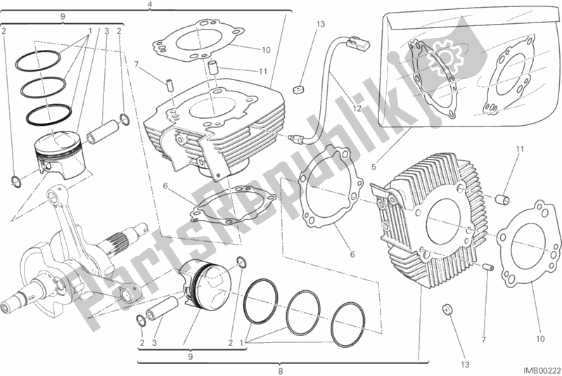 Todas las partes para Cilindros - Pistones de Ducati Scrambler Hashtag 803 2018