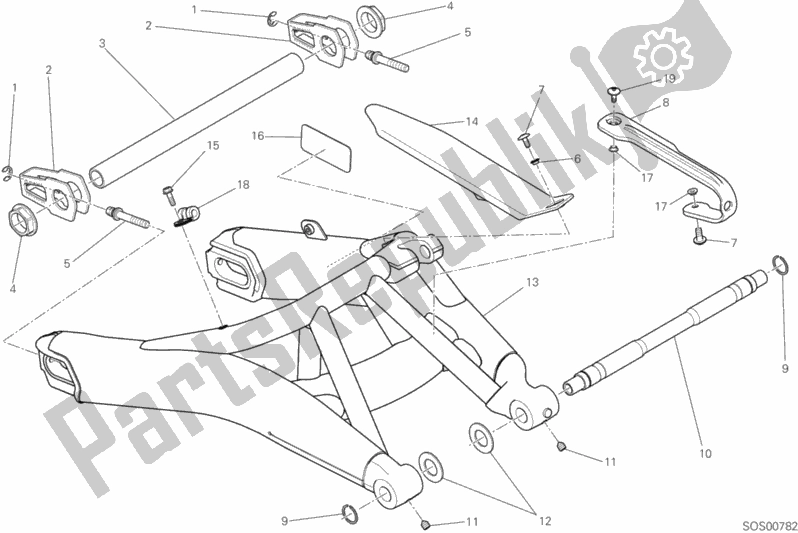 Todas las partes para Forcellone Posteriore de Ducati Scrambler Hashtag 803 2018