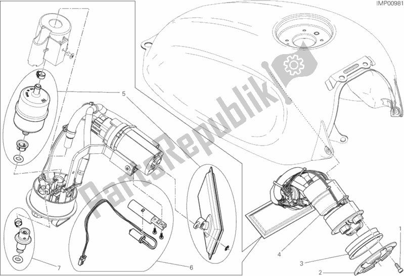 Todas las partes para Bomba De Combustible de Ducati Scrambler Hashtag 803 2018