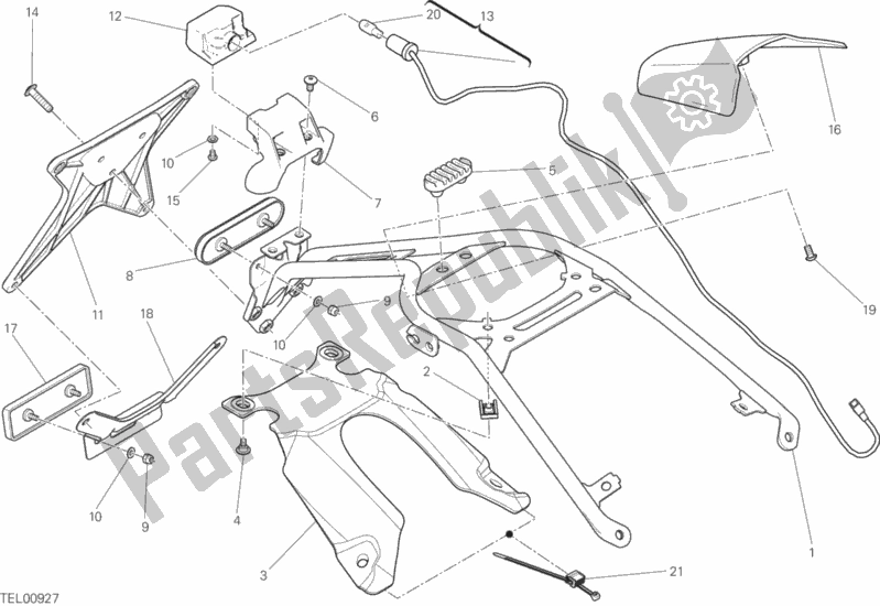 Todas las partes para Soporte De Placa de Ducati Scrambler Hashtag 803 2018