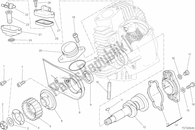 All parts for the Testa Orizzontale - Distribuzione of the Ducati Scrambler Hashtag 803 2018