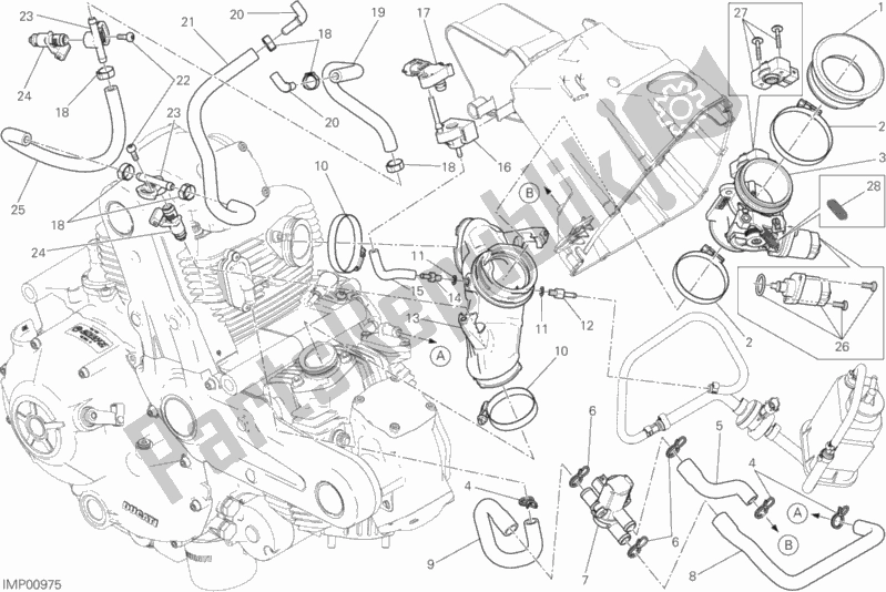 All parts for the Throttle Body of the Ducati Scrambler Hashtag 803 2018