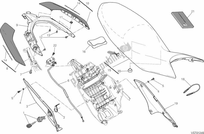 Tutte le parti per il Posto A Sedere del Ducati Hypermotard 821 2013