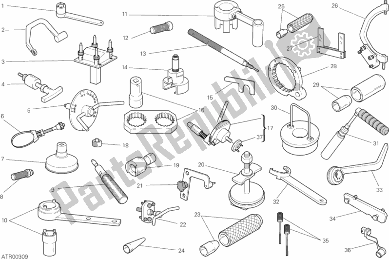 Todas las partes para Herramientas De Servicio De Taller (motor) de Ducati Hypermotard 821 2013
