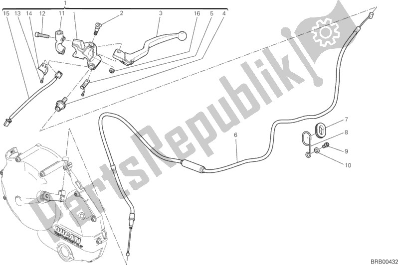 Todas as partes de Controle De Embreagem do Ducati Hypermotard 821 2014