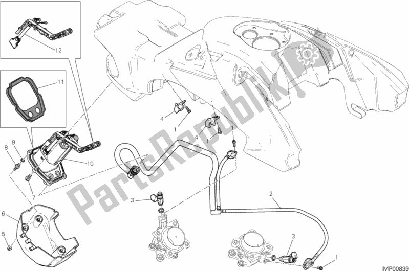Todas as partes de Sistema De Combustível do Ducati Hypermotard 821 2014