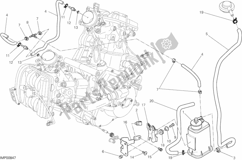 Todas as partes de Vasilha De Tubo De Ar Quente do Ducati Hypermotard 821 2014