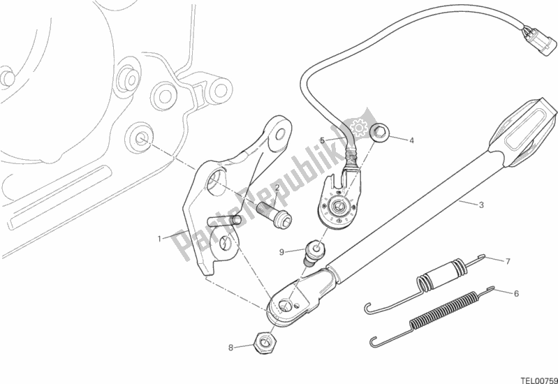 Todas as partes de Ficar do Ducati Hypermotard 821 2014