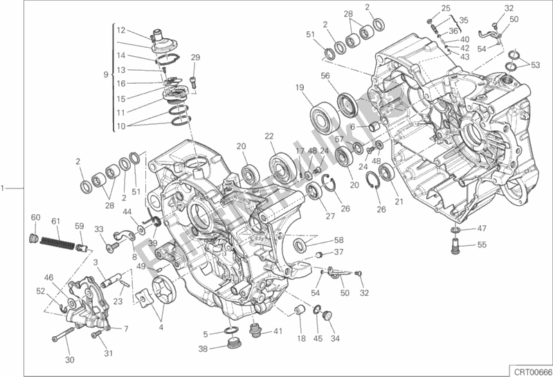 Alle onderdelen voor de 010 - Paar Halve Carters van de Ducati Hypermotard 821 2015