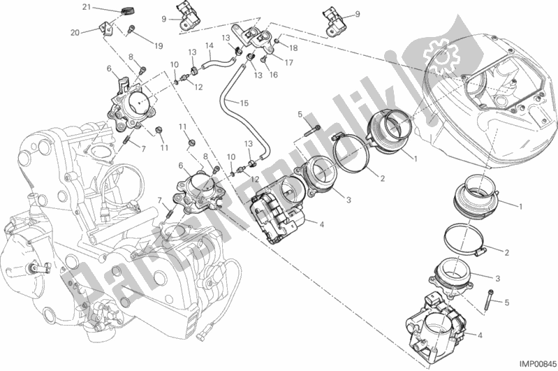 Todas las partes para 016 - Cuerpo Del Acelerador de Ducati Hypermotard 821 2015
