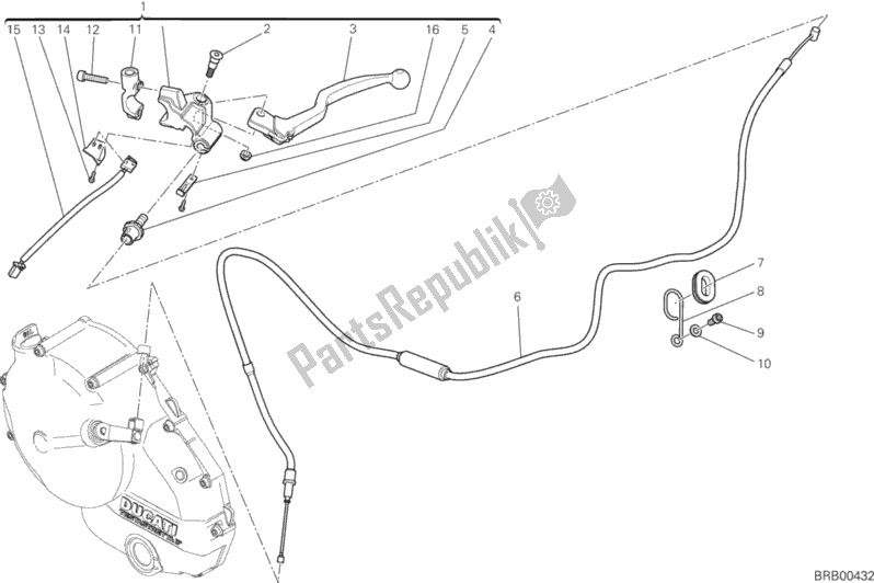 Tutte le parti per il Controllo Della Frizione del Ducati Hypermotard 821 2015