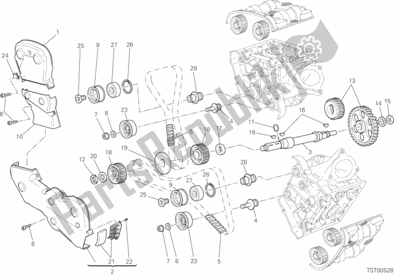 Alle onderdelen voor de Distribuzione van de Ducati Hypermotard 821 2015