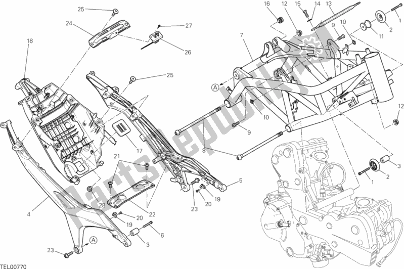 Todas las partes para Marco de Ducati Hypermotard 821 2015