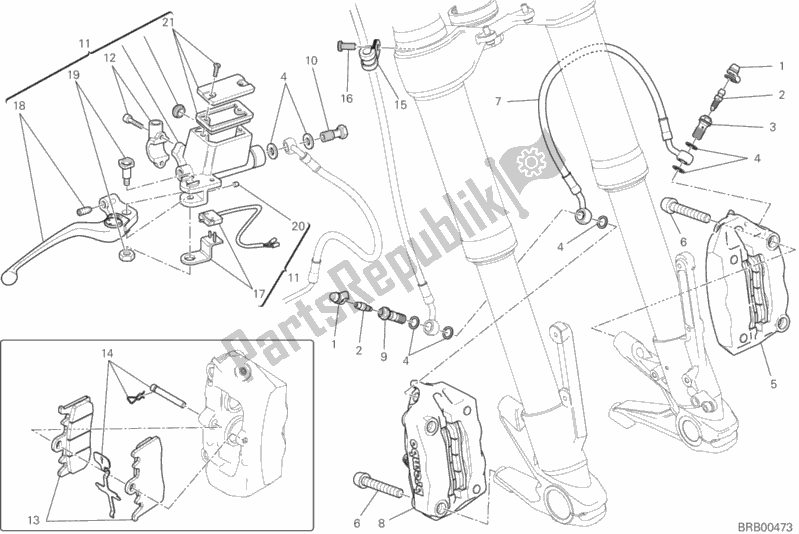 Todas las partes para Sistema De Freno Delantero de Ducati Hypermotard 821 2015