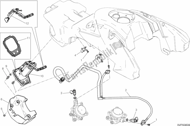 Todas las partes para Sistema De Combustible de Ducati Hypermotard 821 2015