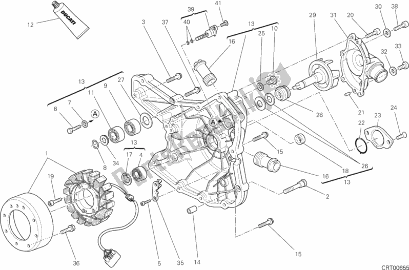 Alle onderdelen voor de Generator Deksel van de Ducati Hypermotard 821 2015