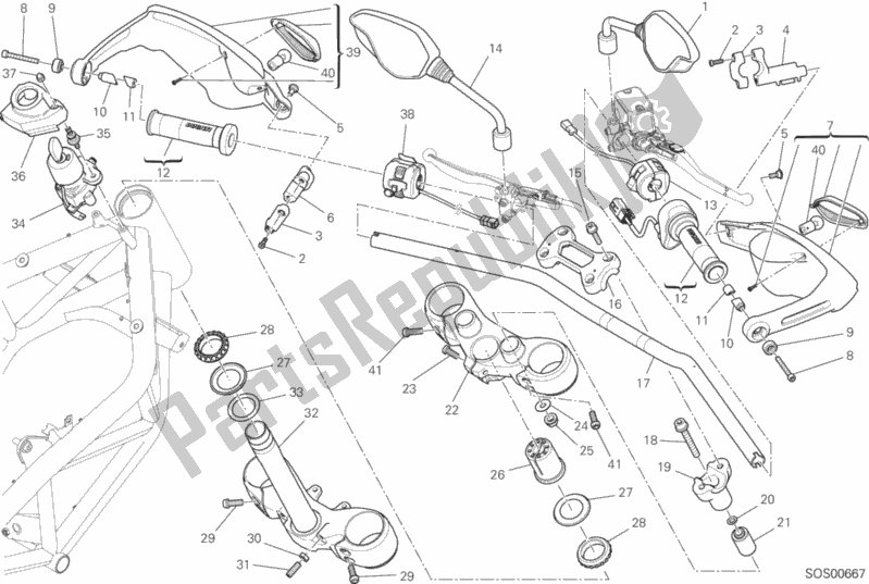 Todas las partes para Manillar Y Controles de Ducati Hypermotard 821 2015