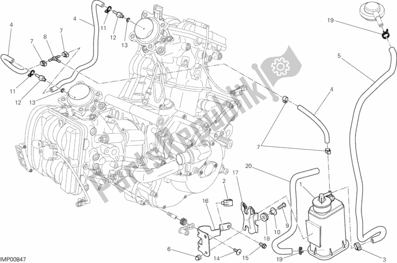 Todas las partes para Bote De Tubería De Aire Caliente de Ducati Hypermotard 821 2015