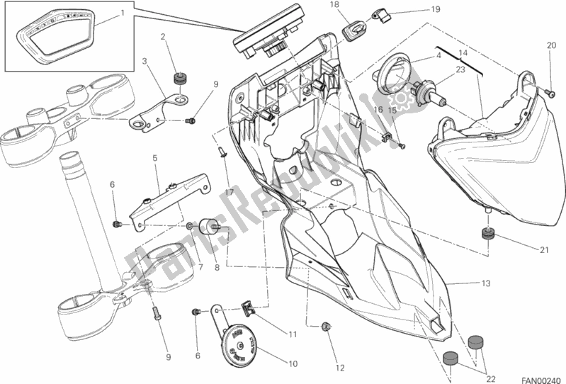 Todas las partes para Fanale Anteriore E Cruscotto de Ducati Hypermotard Hyperstrada 821 2013