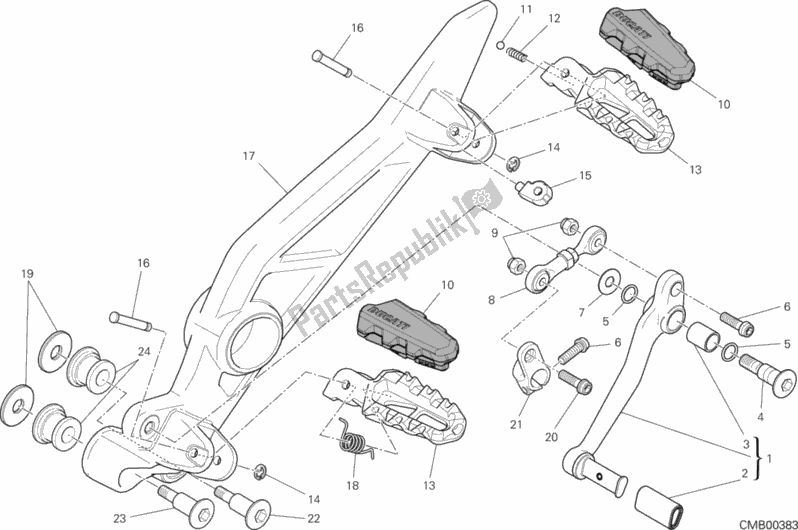 Todas las partes para Reposapiés, Izquierda de Ducati Hypermotard Hyperstrada 821 2013