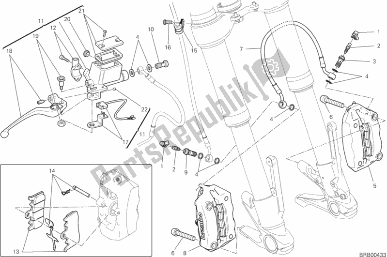 Todas las partes para Sistema De Freno Delantero de Ducati Hypermotard Hyperstrada 821 2013