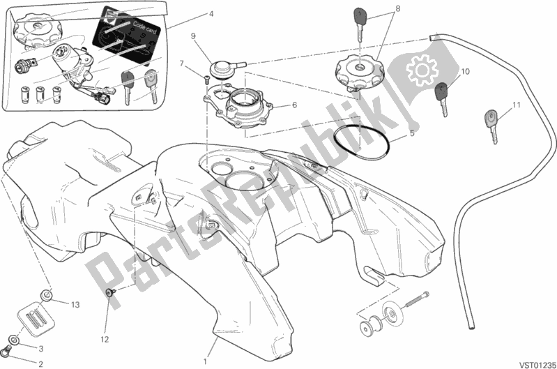 Todas las partes para Depósito De Combustible de Ducati Hypermotard Hyperstrada 821 2013