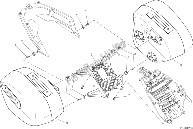 Todas las partes para Maletas Laterales de Ducati Hypermotard Hyperstrada 821 2013