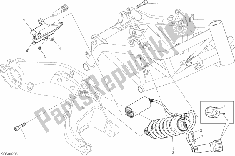 Todas las partes para Sospensione Posteriore de Ducati Hypermotard Hyperstrada 821 2013